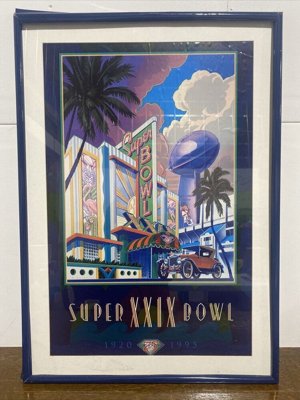 1995 49ers vs Chargers 36x48 Framed Canvas Super Bowl XXIX Poster