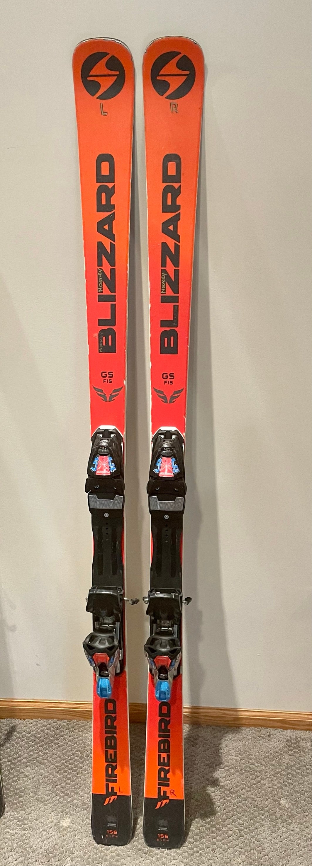 Blizzard Firebird 156 cm R17 Racing GS FIS Skis With Market