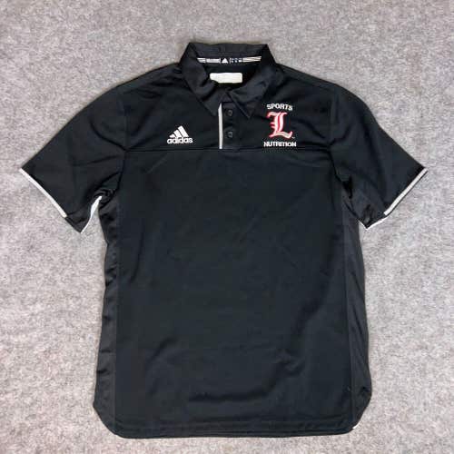 Louisville Cardinals Mens Shirt Small Adidas Black White Polo Top NCAA Football