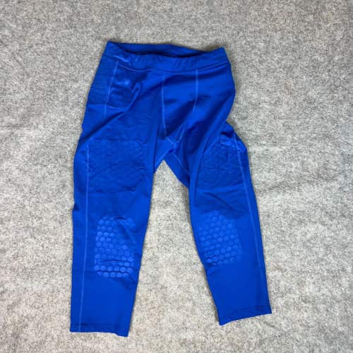 Leomicci Mens Pants Extra Large Blue Padded Compression Basketball Athletic Gym