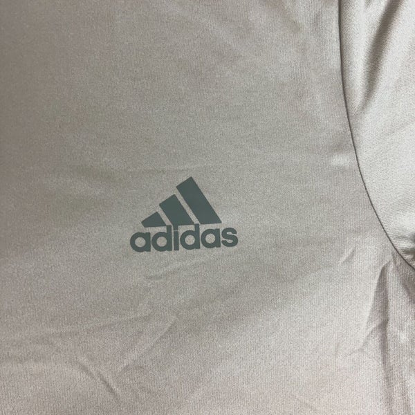 Kansas Jayhawks Mens Shirt Large Adidas Gray USA Short Sleeve NCAA Basketball