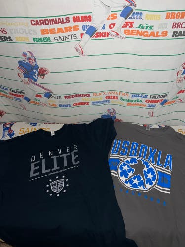 Denver Elite Lacrosse Club & USBOXLA Shirts Lot of 2 Size Large
