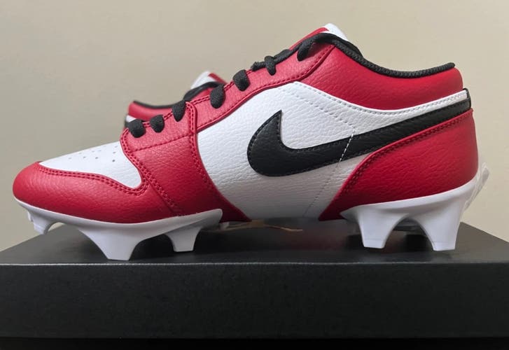 Air Jordan 1 Low TD Football Cleats Chicago White Red FJ6245-106 SIZE 11