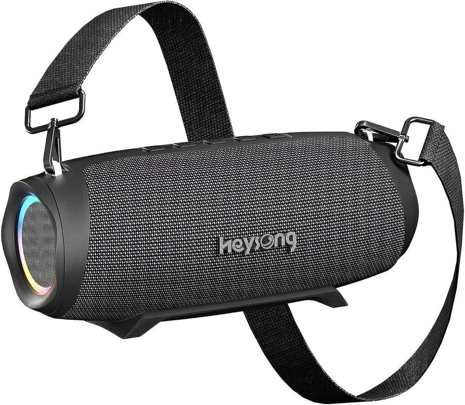NEW Heysong Bluetooth Portable Speaker Wireless 100ft LED Lights & Waterproof