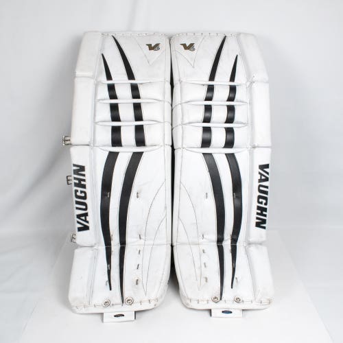 Used Vaughn Velocity V6 1000i 31+2" Pro Goalie Leg Pads White and Black