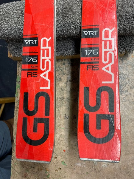 Used Stockli 176 cm Racing LASER GS Skis With Bindings Max Din 12