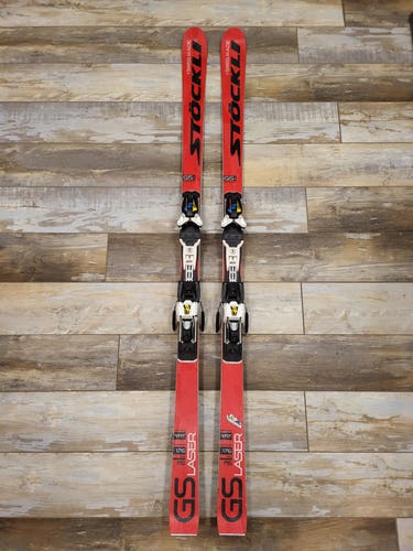 Stockli 176 cm  LASER GS FIS Skis With Salomon X12 Bindings and race plates