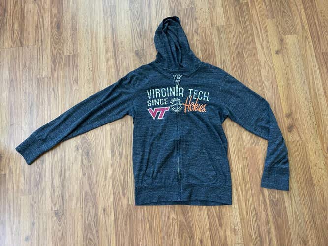 Virginia Tech Hokies NCAA SUPER AWESOME BLUE 84 Juniors Size XL Full Zip Hoodie!