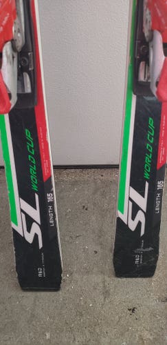 Used Men's Nordica 165 cm Racing Dobermann SL WC Skis With Marker Racing Bindings