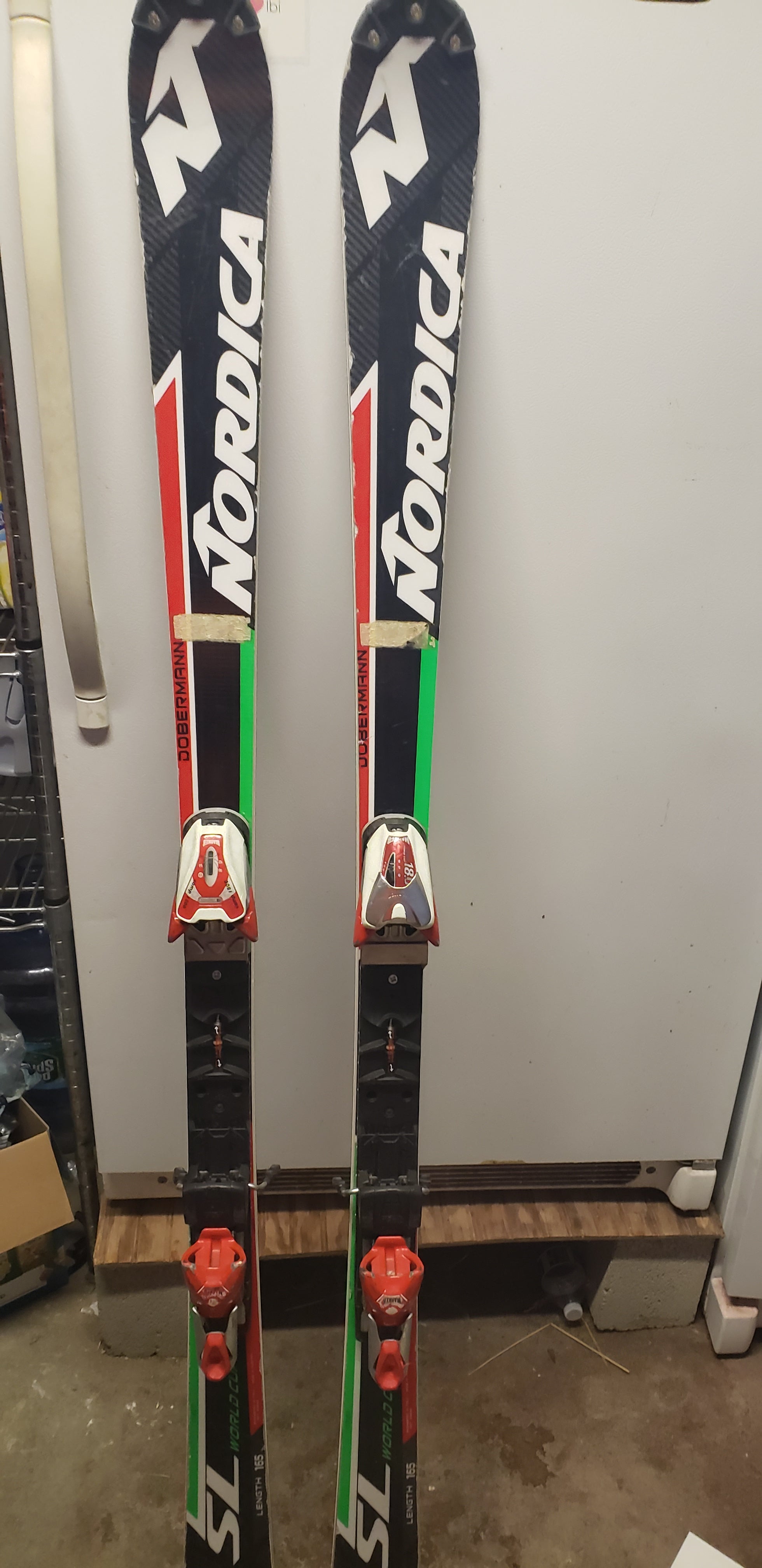 Used Men's Nordica 165 cm Racing Dobermann SL WC Skis With Marker
