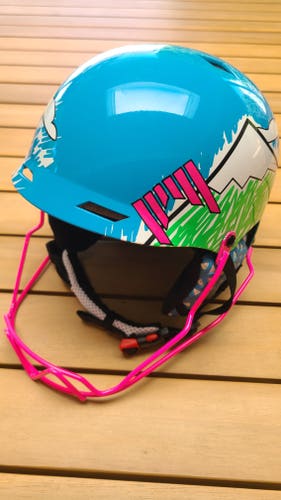 Used Small / Medium Shred Half Brain helmet with removable chin guard, FIS Legal