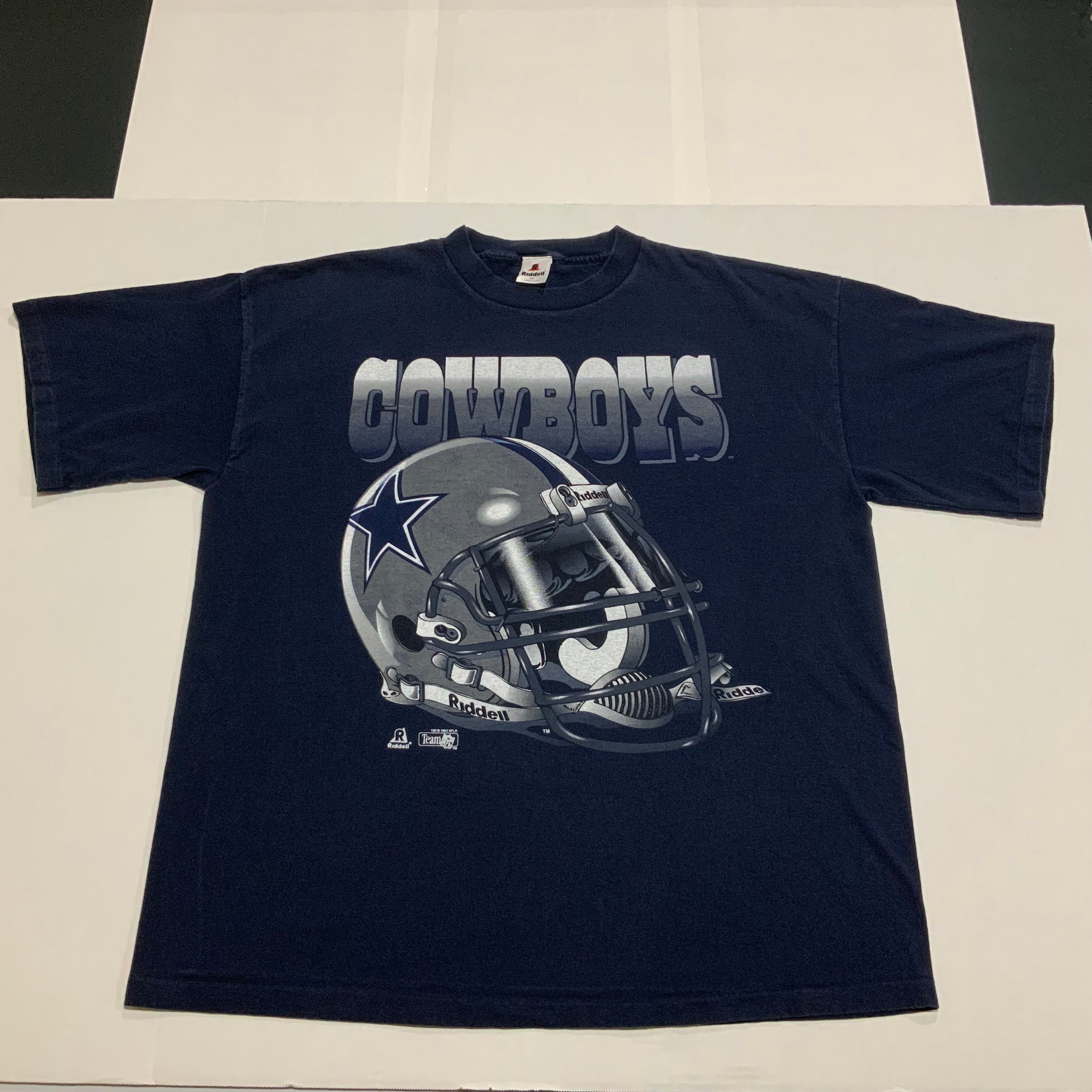 Dallas Cowboys Blue Star Helmet Navy Medium T Shirt Vintage 