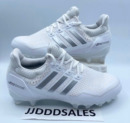 Adidas UltraBoost PE Football Cleats White Gray Silver Chrome HP8836 Men’s Sz 16