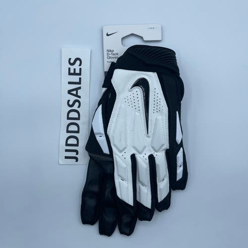 Nike D-Tack 6.0 Football Padded Lineman Gloves White Black Men’s Large NFG21 $70