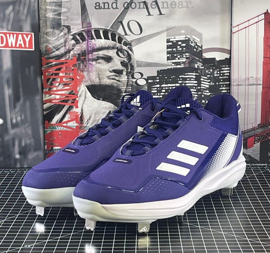 Adidas Icon 7 Men's Baseball Metal Cleats S23854 Sz 12  Purple White/Silver NEW