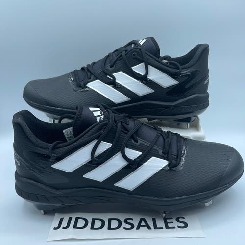 Adidas Adizero Afterburner 8 Baseball Metal Cleats Black White FZ4217 Men’s Size 11