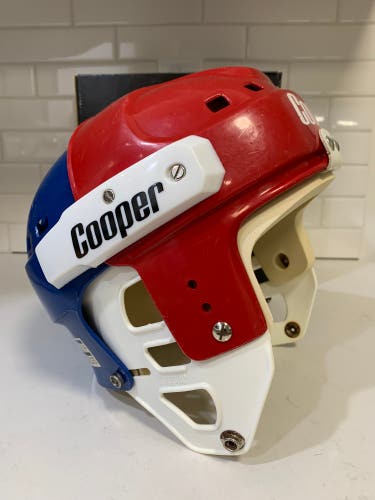Cooper SK2000 Tri Colour Color Red White Blue Used SK 2000 Goalie Combo Helmet With Box Vintage