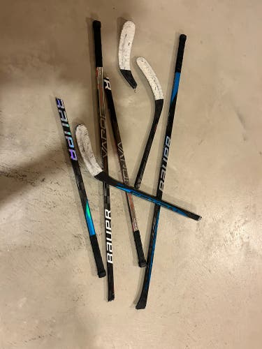 Broken Bauer hockey sticks