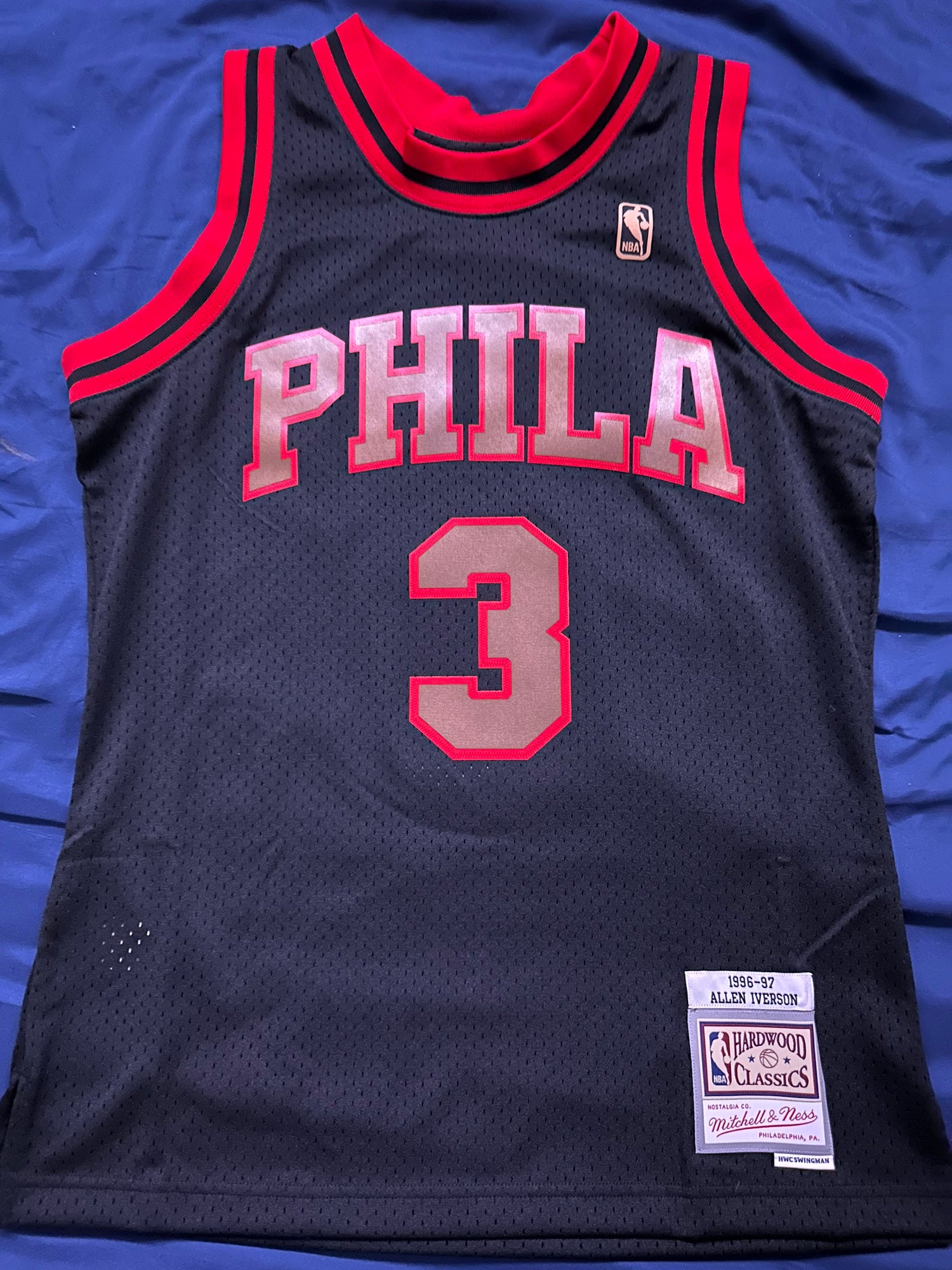 Phila 76ers Allen Iverson Mitchell & Ness NBA Jersey M Medium Light Blue  #3 NWT