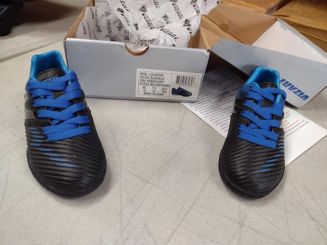 Vizari Kids Liga in Indoor Soccer Shoes | Blue/Black Size 2.5 | VZSE93359Y-2.5
