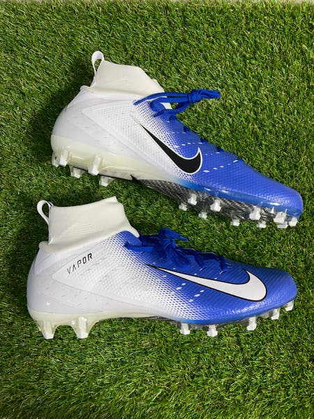 Size 12.5 Nike Vapor Untouchable Pro 3 Football Cleats White/Blue AO3021-145 Nike Vapor Untouchable Pro 3 White/Blue Football Cleats  main image 4