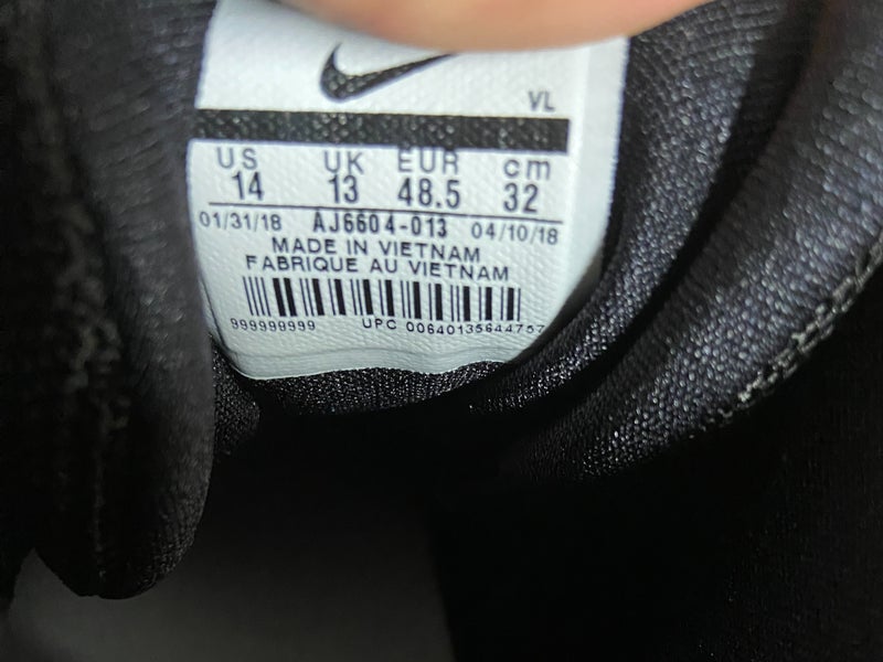 *SOLD* Nike Alpha Menace Pro Mid TD Raiders PE Football Cleats AJ6604-013 Mens 14 NEW