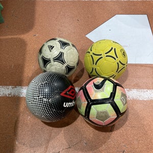 Used 4 Pack Size 4 Soccer Balls