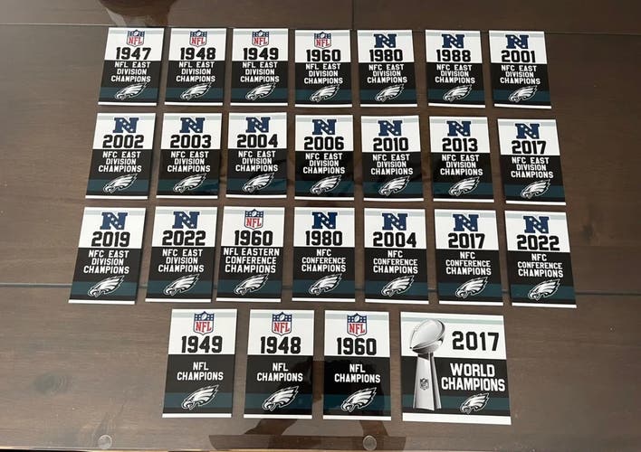 Philadelphia Eagles Championship Banners Replica Decals