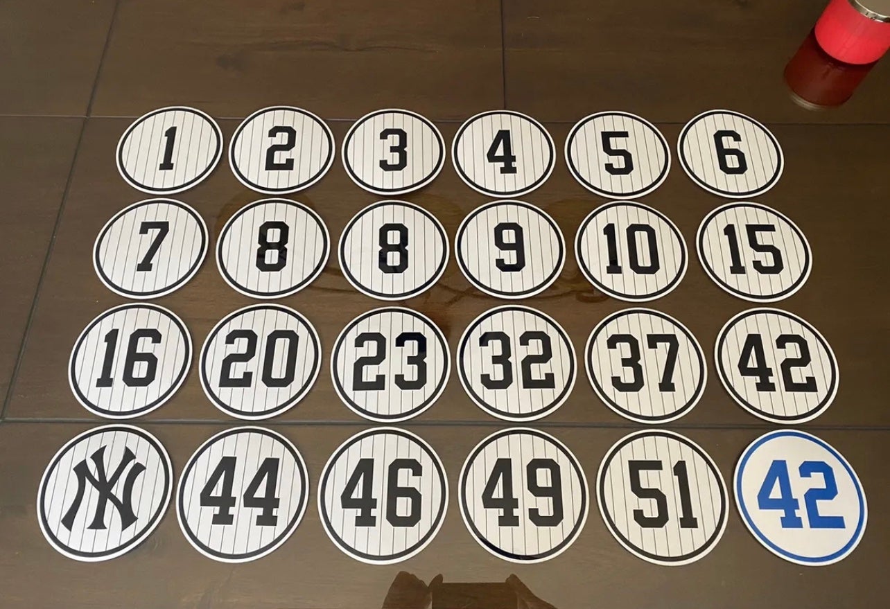 Ny Yankees Retired Numbers Photos and Premium High Res Pictures
