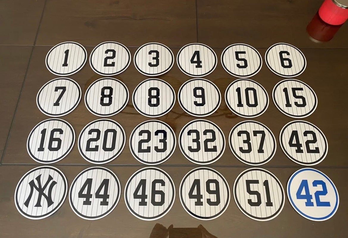 Las Angeles Dodgers Retired Player Numbers Vinyl Decals World Series MLB