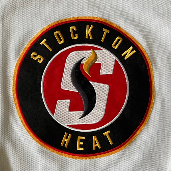 GAMEWORN CCM 2019-20 Stockton Heat LOMBERG White Jersey Sz 54  **PHOTOMATCH** Calgary Flames Florida Panthers