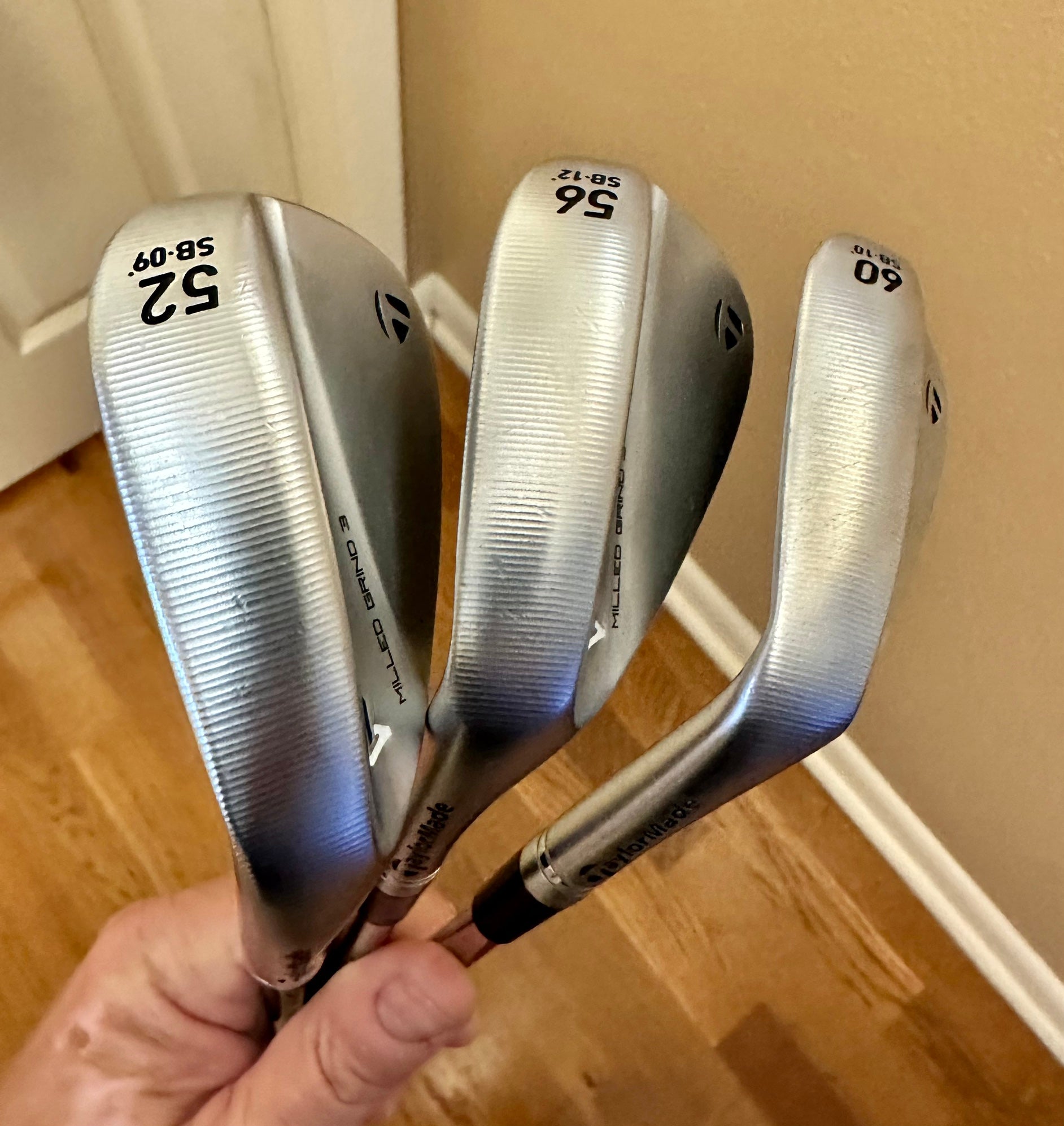 TaylorMade Milled Grind 3 LH Wedge Set. 52.09, 56.12 & 60.10