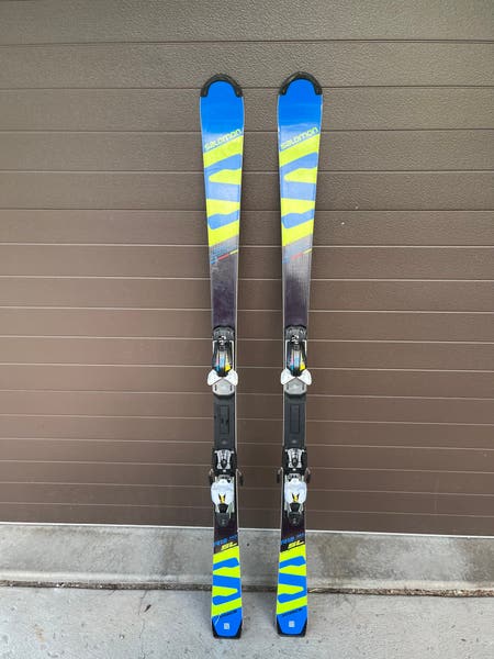 Used Salomon 165 cm Racing X-Race SL Slalom Skis With Bindings Max
