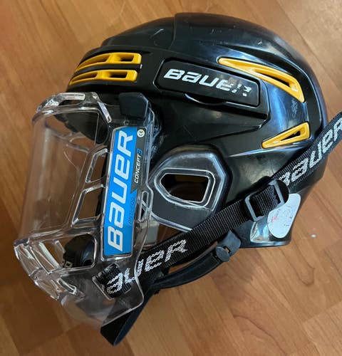 Bauer Re-Akt 75 Helmet, Medium, black w/gold, used (certif. until 12-2026) - incl. Full Face Shield