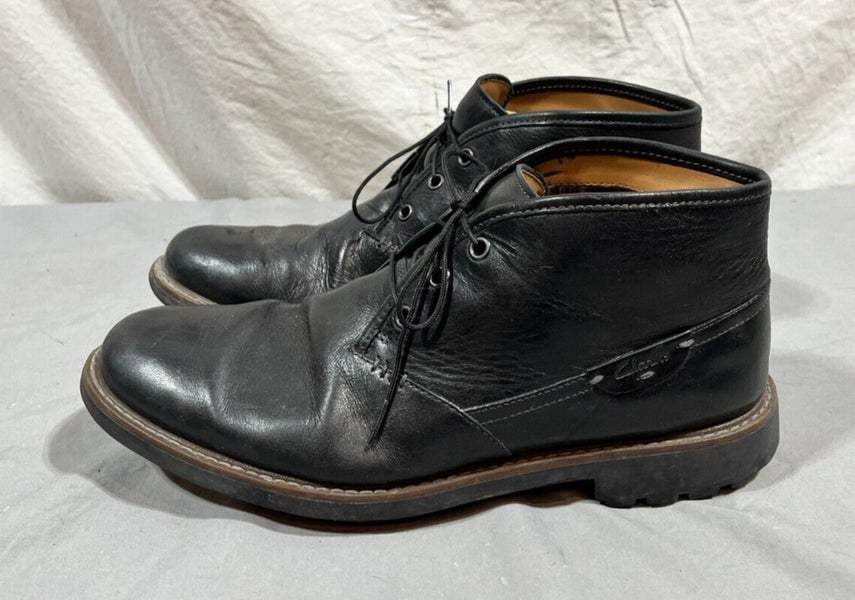 Clarks Soft Black Leather Boots US Men's 11 EU 44.5 Fast Shipping | SidelineSwap
