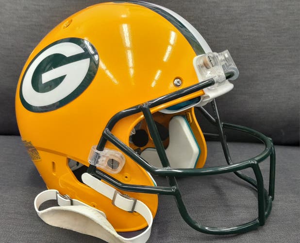 Custom Used Large Schutt Air XP Helmet (Packers Aaron Rodgers Style)