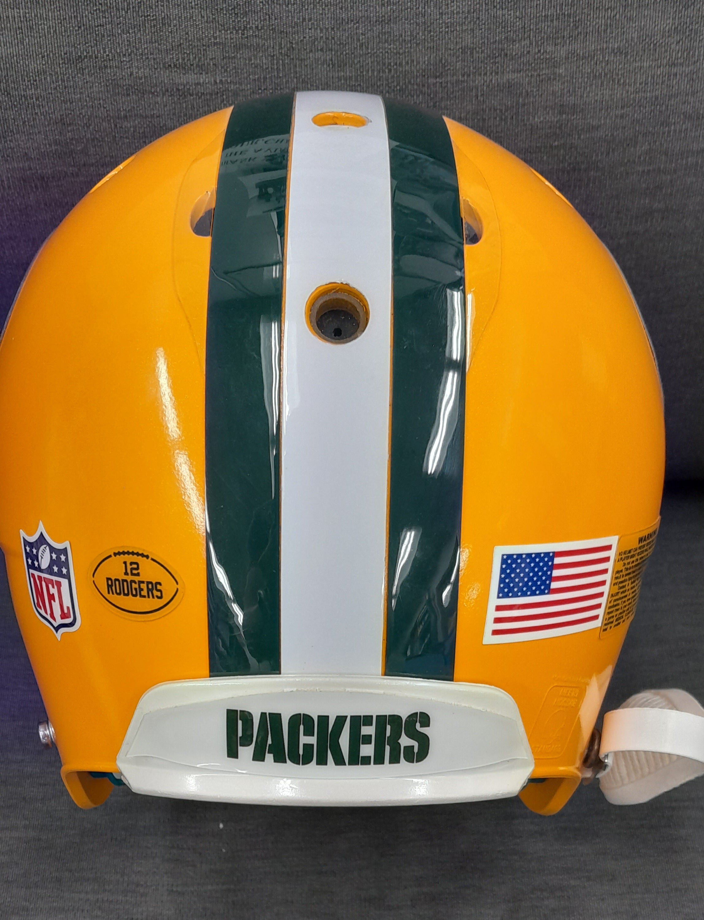 Custom Used Large Schutt Air XP Helmet (Packers Aaron Rodgers Style)