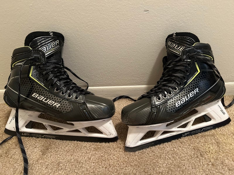Senior Used Bauer Pro Hockey Goalie Skates Size 8 Fit 2