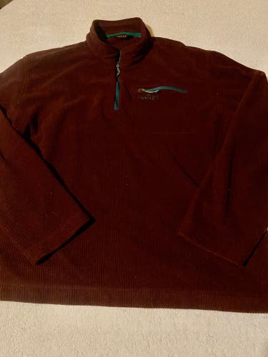 Orvis Trout Bum 1/4 Zip Pullover Sweater Adult XL Maroon