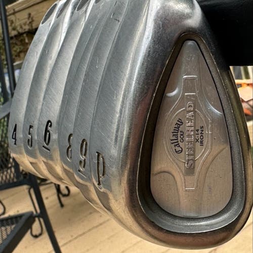Used Women's Callaway Right Handed Steelhead X-14 Iron Set Ladies Flex Gems Graphite Shaft