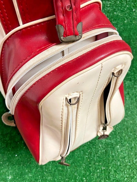 Vintage Ben Hogan 3-way Cart Carry Golf Staff Bag - Red, White