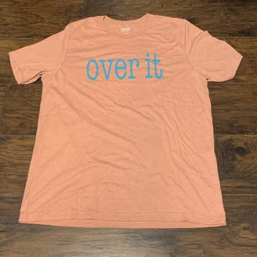 Over It Texas True Threads Slogan Orange Graphic Tee Shirt Women's Size 2XL