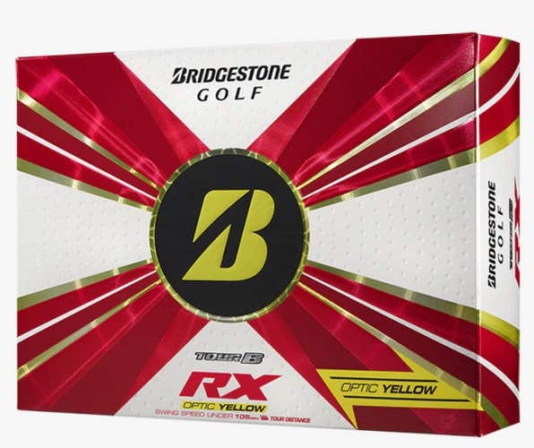 Bridgestone Tour B-RX Golf Balls (12pk, Optic Yellow, 2022) NEW