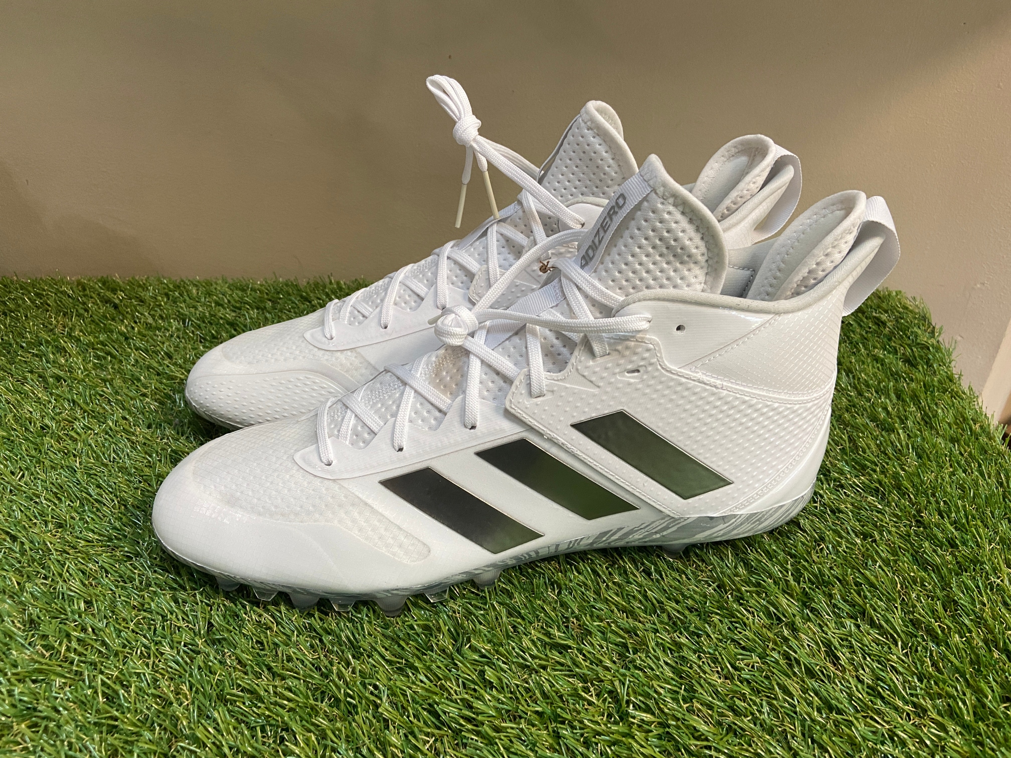 Men’s Adidas Adizero Natural 1.0 Lacrosse / Football Cleats White FU9452 Size 13
