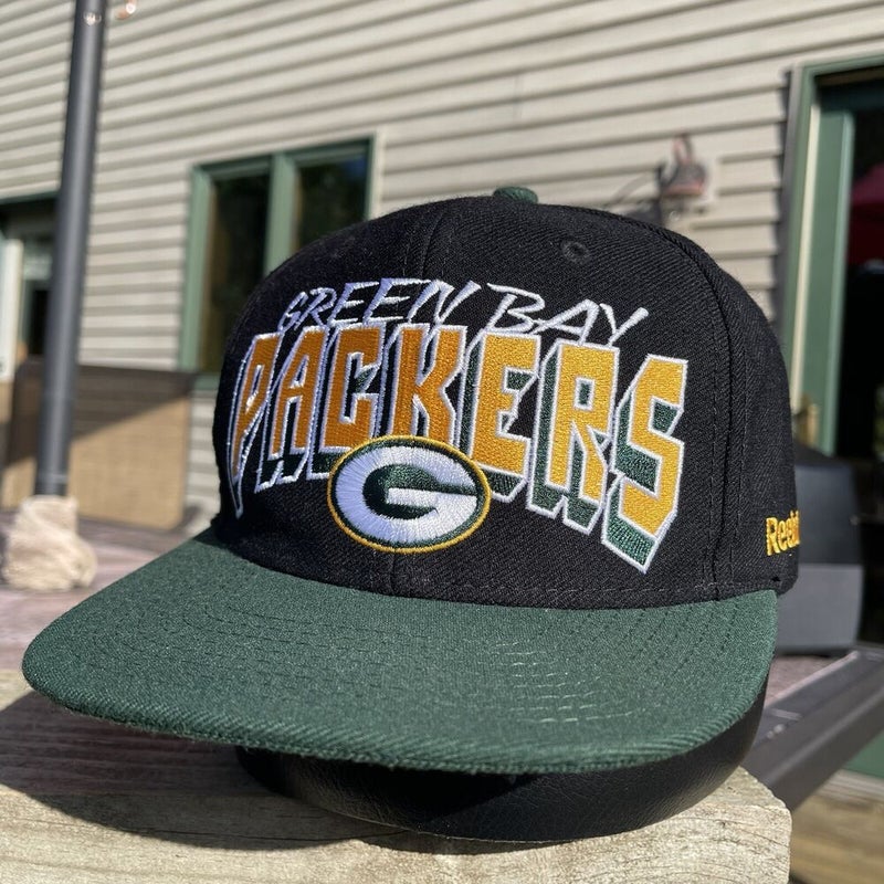 Reebok Green Bay Packers Team Apparel Snapback Hat Cap Wool Blend