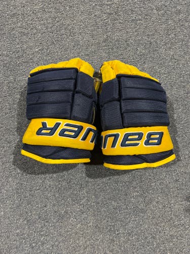 Game Used University of Michigan-Dearborn Bauer Pro Series Gloves 14” #6
