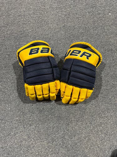 Game Used University of Michigan-Dearborn Bauer Pro Series Gloves 14” #11