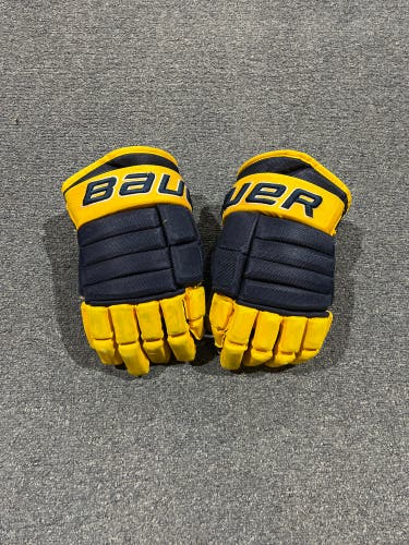 Game Used University of Michigan-Dearborn Bauer Pro Series Gloves 14” #15