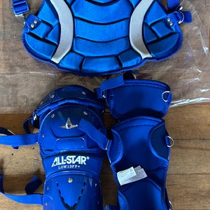 New Youth All-Star CKW13.5PS Fastpitch Softball Catcher's CP/LG Combo Royal
