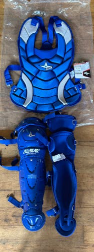 New Youth All-Star CKW13.5PS Fastpitch Softball Catcher's CP/LG Combo Royal